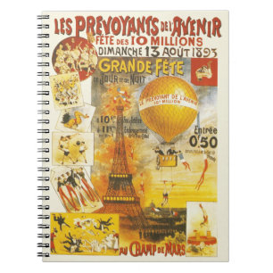 Caderno Espiral Torre Eiffel Vintage e Balão