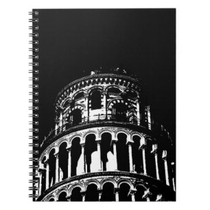 Caderno Espiral Torre Preta e Branca de Pisa Itália