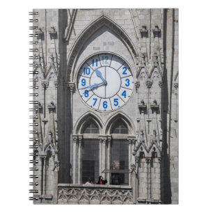 Caderno Espiral Torres de relógio na Basilica Nacional, Equador
