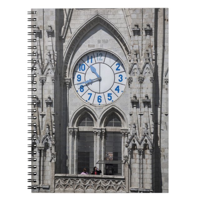 Caderno Espiral Torres de relógio na Basilica Nacional, Equador (Frente)