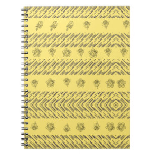 Caderno Espiral Torres verticais coloridas e flores