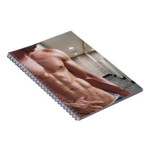 Caderno Espiral Torso masculino musculoso sem camisa de SlipperyJo