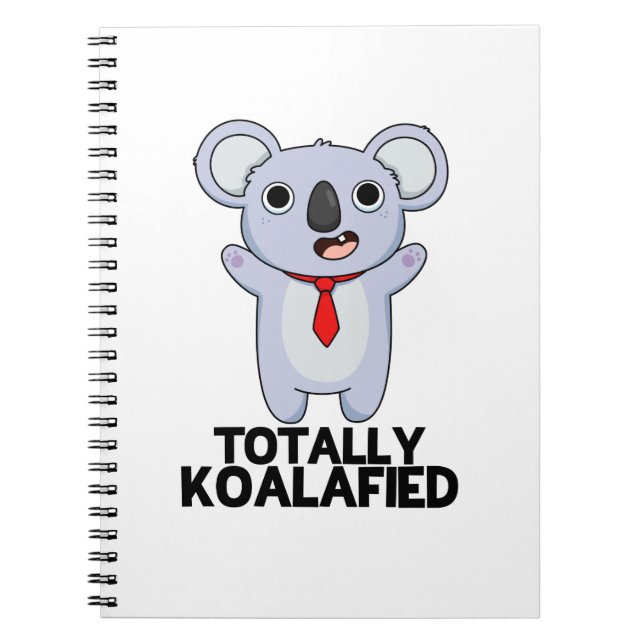 Caderno Espiral Totalmente Koala-ficado Pun do Urso Koala Engraçad (Frente)