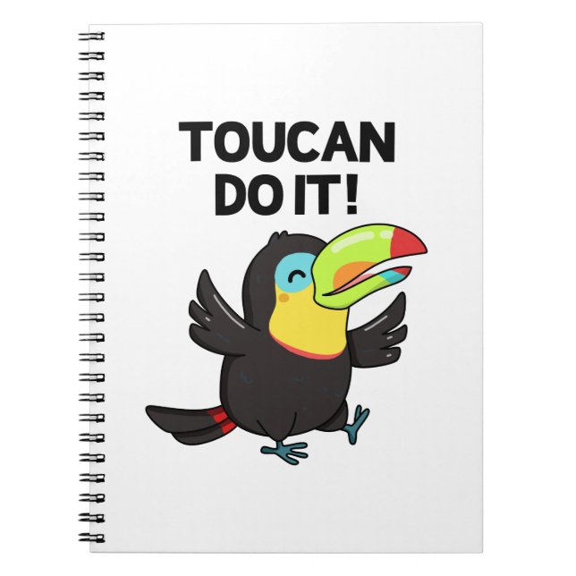 Caderno Espiral Toucan Faz Isso Engraçado Encorajando Pássaro (Frente)