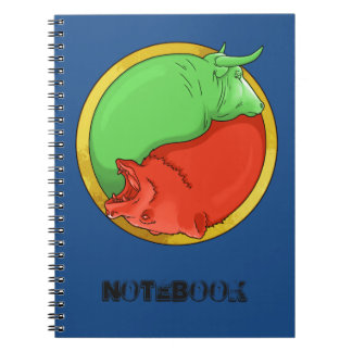 Caderno Espiral touro e urso