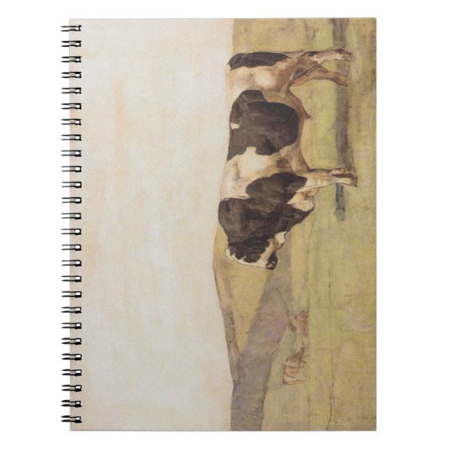 Caderno Espiral Touro numa paisagem rural (por Ferdinand Hodler) (Frente)