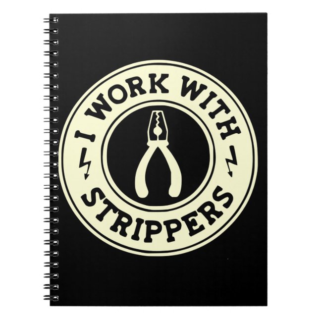 Caderno Espiral Trabalho com strippers #USAPatriotGraphics © (Frente)