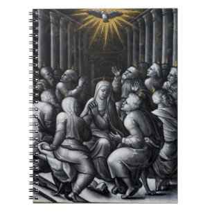 Caderno Espiral Trabalho de arte de Confirmação de Pentecost por P