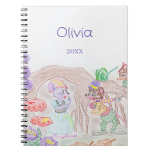 Caderno Espiral Trabalho de arte de Crianças Personalizadas, dois