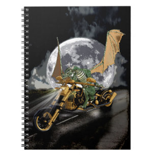 Caderno Espiral Trabalho de arte de Dragão e Fantasia da Lua