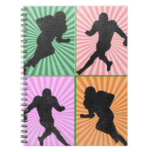 Caderno Espiral Trabalho de arte de futebol americano para amantes