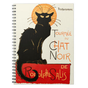 Caderno Espiral Trabalho de arte de Gato Negra Steinlen