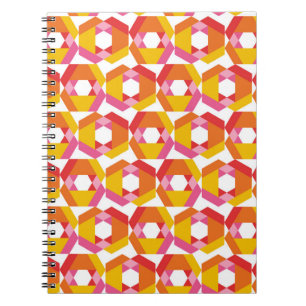 Caderno Espiral Trabalho de arte de geometria colorida minimalista