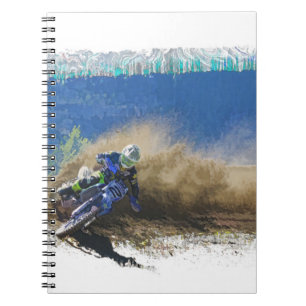 Caderno Espiral Trabalho de arte de Motocross Racer