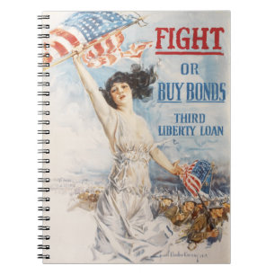 Caderno Espiral Trabalho de arte de Propaganda WWI