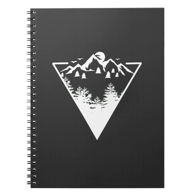 Caderno Espiral Trabalho de arte de quadro de triângulo com paisag (Frente)