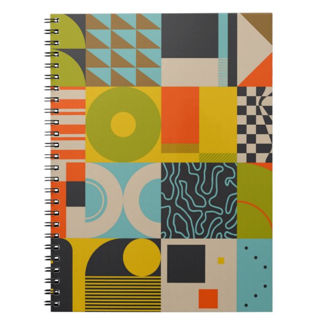 Caderno Espiral Trabalho de arte de símbolos de abstrato  (Frente)