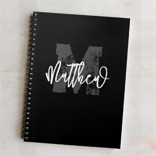 Caderno Espiral Trabalho De Casa Do Menino Moderno Monograma De Vo