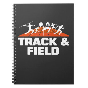 Caderno Espiral Track e Campo Executando Athlete de Salto Longo do