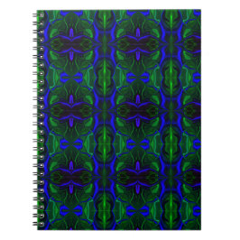 Caderno Espiral Traços azuis é 'flutu ando' sobre fundo.