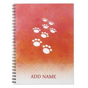 Caderno Espiral Traços de Pata Cachorro de Aquarela