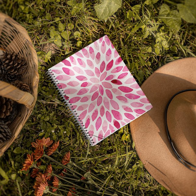 Caderno Espiral Traços de pincel de aquarela - paleta rosa (Criador carregado)