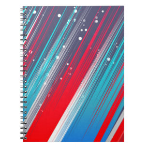 Caderno Espiral Traços legal de Pincel Azul Vermelho Branco