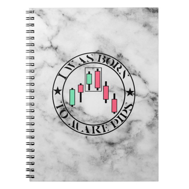 Caderno Espiral Trade Design | Bearish pattern Marble | Pips (Frente)