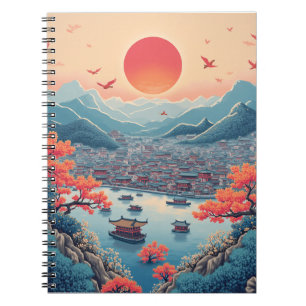 Caderno Espiral tradicional coreana