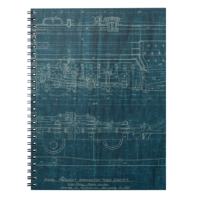Caderno Espiral Train Blueprint I (Frente)