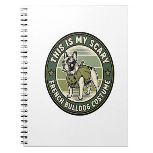 Caderno Espiral Traje Assustador de Halloween para Bulldog Francês