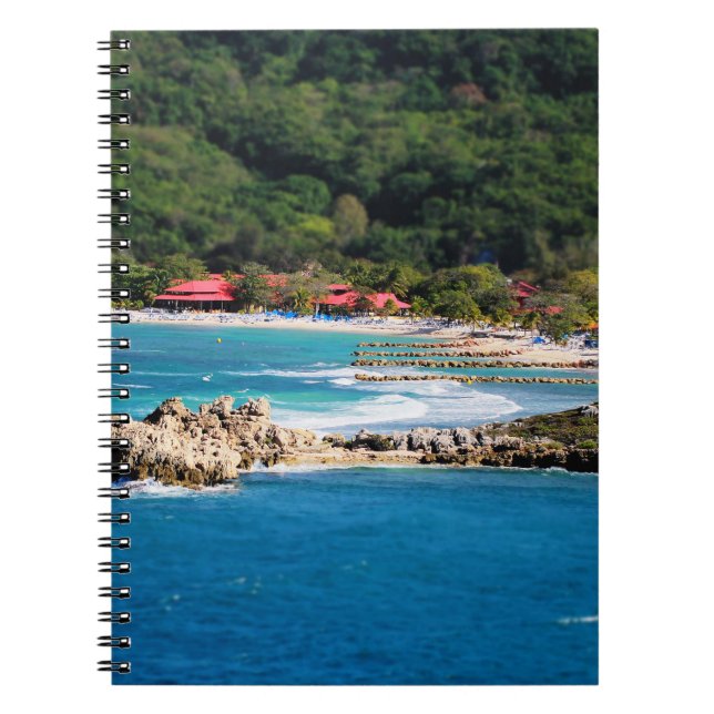 Caderno Espiral Tranquil Island Paradise Labadee Haiti (Frente)