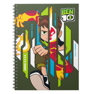 Caderno Espiral Transformação de ADN do heatblast de Ben 10