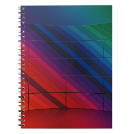 Caderno Espiral Transição Multicoloração Com Grade