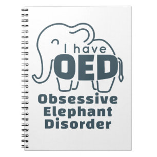Caderno Espiral Transtorno de Elefante Obsessivo Fofo