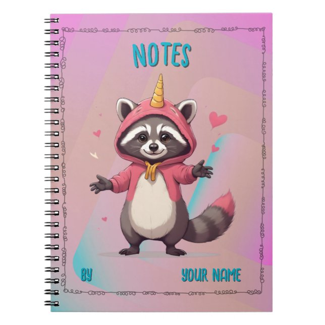 Caderno Espiral Trash Panda Notebook - Notizbuch - Customizable (Frente)