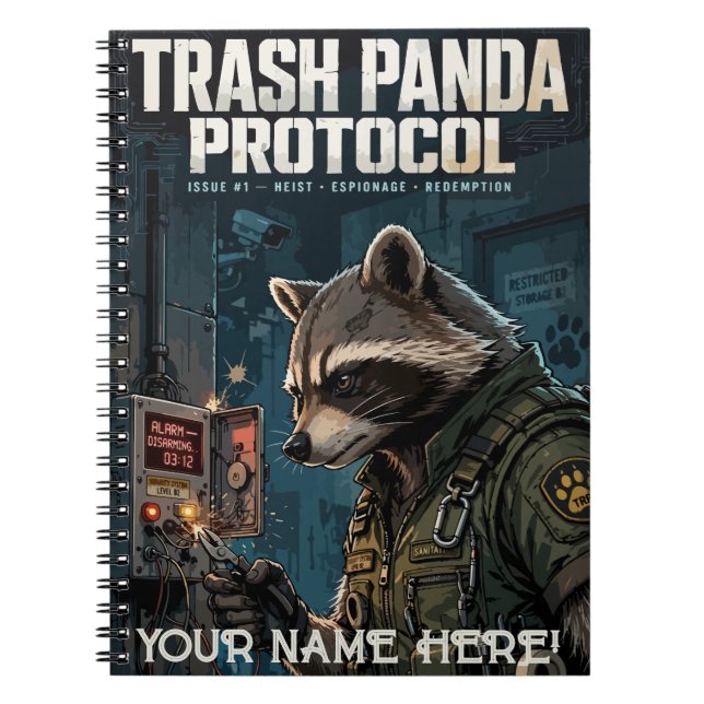 Caderno Espiral Trash Panda Protocol (Frente)