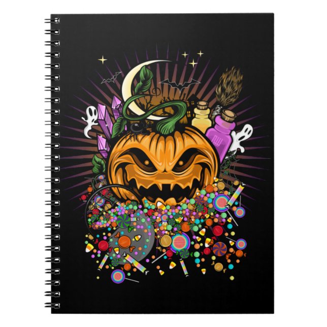 Caderno Espiral Tratamentos de Halloween (Frente)
