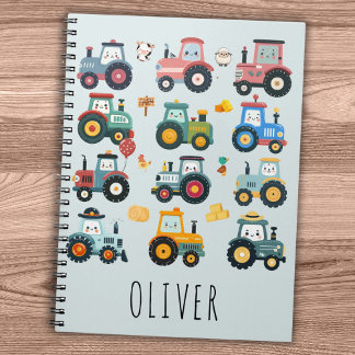 Caderno Espiral Tratores Pequeninos numa Fazenda
