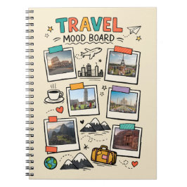Caderno Espiral Travel Mood Board Dream Trip Journal Cover