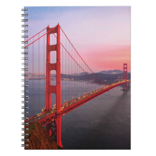 Caderno Espiral travesseiro decorativo da ponte ouro