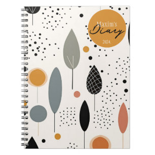 Caderno Espiral Travesseiro decorativo de padrão neutro Abstrato m