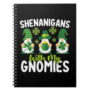 Caderno Espiral Travessuras Com Meus Gnomos Gnome Dia de São Patrí