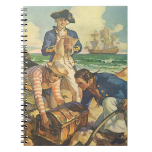 Caderno Espiral Treasure Island, Vintage Fairy Tale Pirates