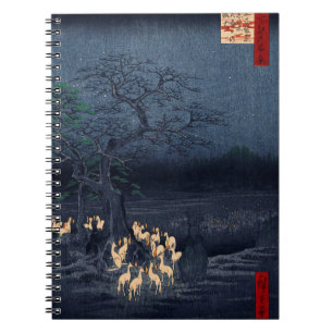 Caderno Espiral Tree Utagawa Hiroshige no Ano Novo