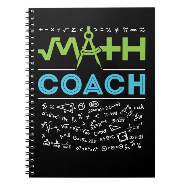 Caderno Espiral Treinador de Matemática Professor de Matemática (Frente)