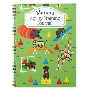 Caderno Espiral Treinamento em Agilidade do Cão do Labrador Retri