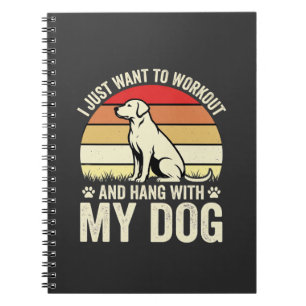 Caderno Espiral Treino Com Meu Cachorro Pôr do Sol Retro