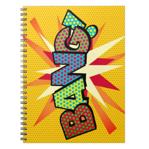 Caderno Espiral Treino de BANG Retro Comic Book Pop Art