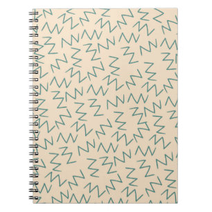 Caderno Espiral Trendência de Zig Zag Beige e acesso Escrevendo fu
